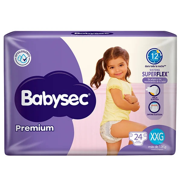 Pañales Babysec Premium XXG - 24 Unidades