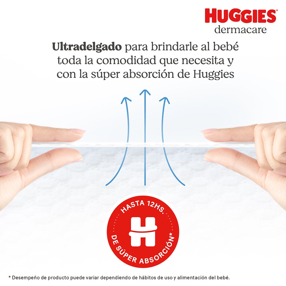 Pañales Huggies Dermacare Talle P 68 Unidades