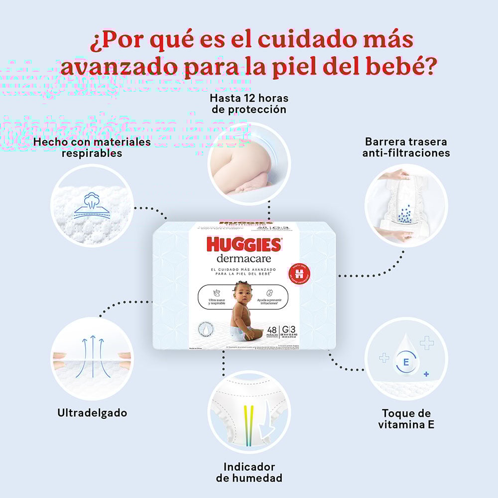 Pañales Huggies Dermacare Talle XG 38 Unidades