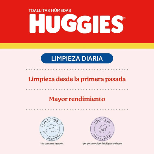 Toallitas Húmedas Huggies Limpieza Diaria 112 Unidades