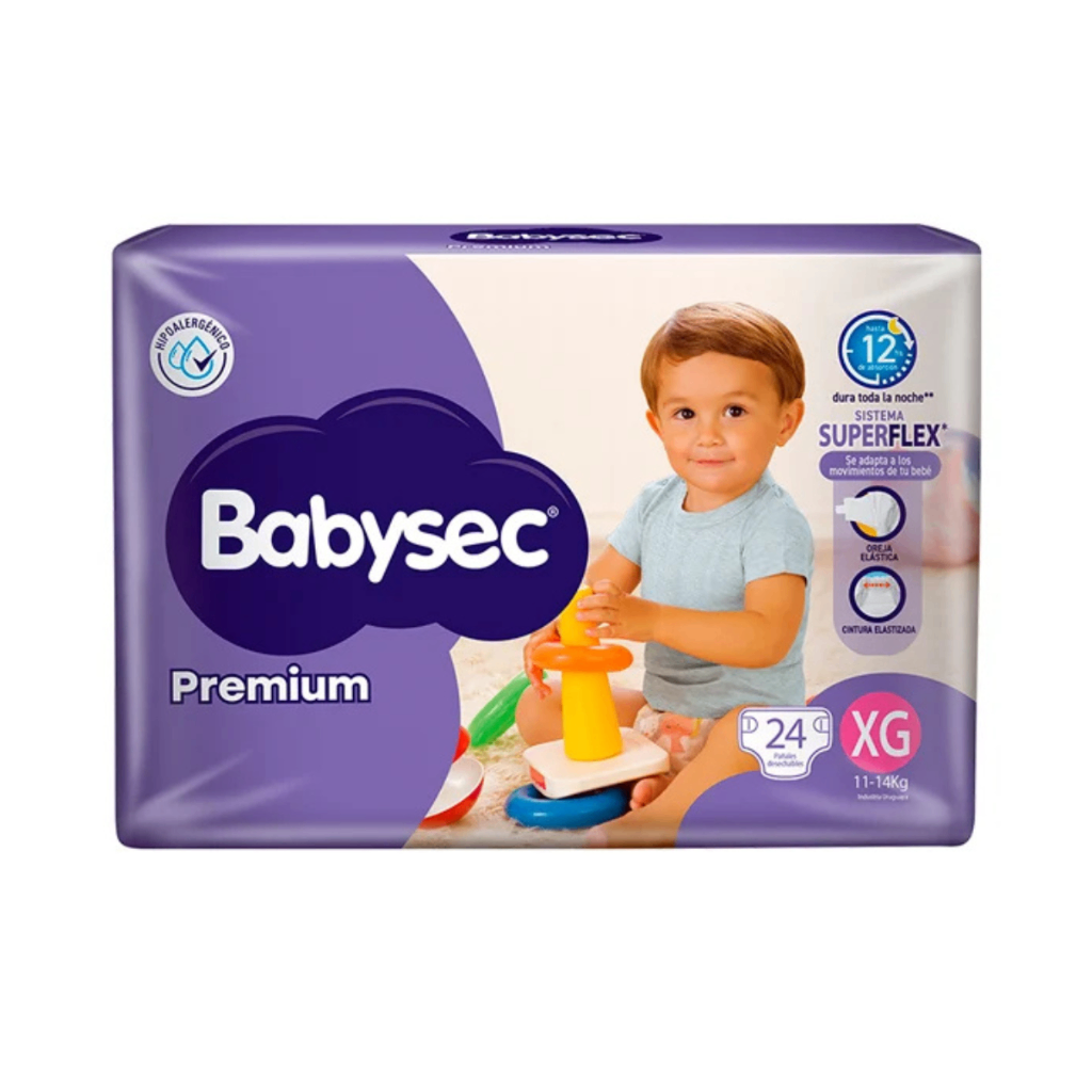 Pañales Babysec Premium XG - 24 Unidades
