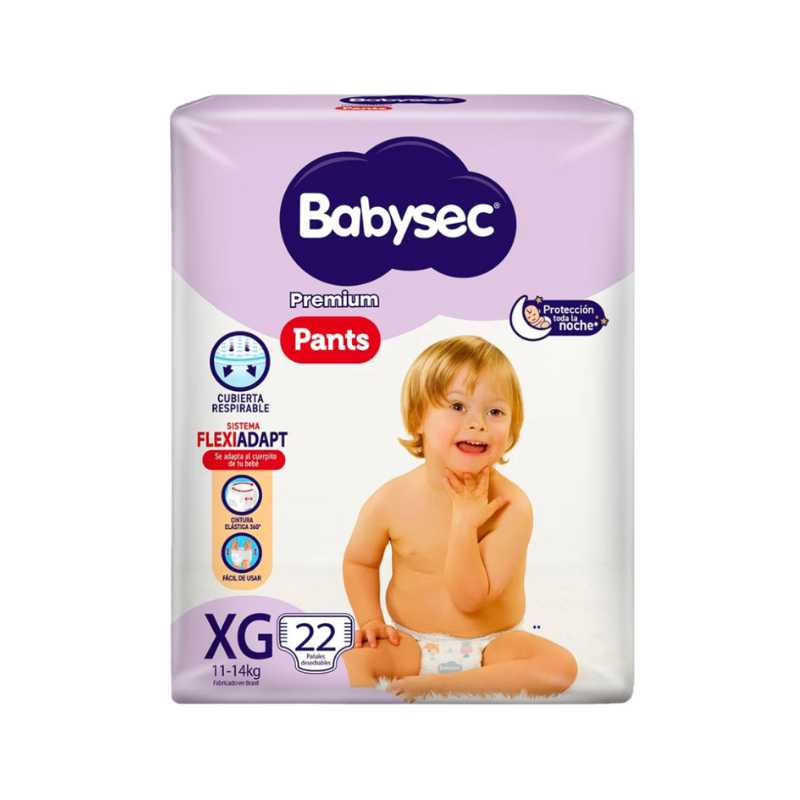 Pañales Babysec Premium Pants XG - 22 unidades