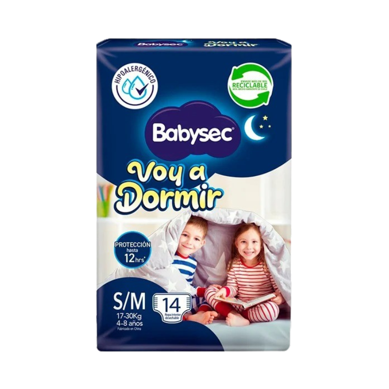 Pañales Babysec Voy a Dormir S/M - 14 unidades