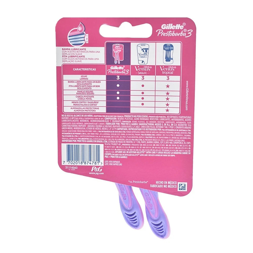 Afeitadora Gillette Prestobarba 3 Mujer 2 Unidades