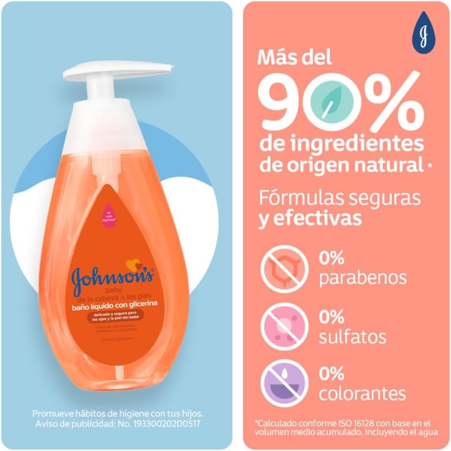 Jabón Johnsons baño liquído con glicerina 200ml