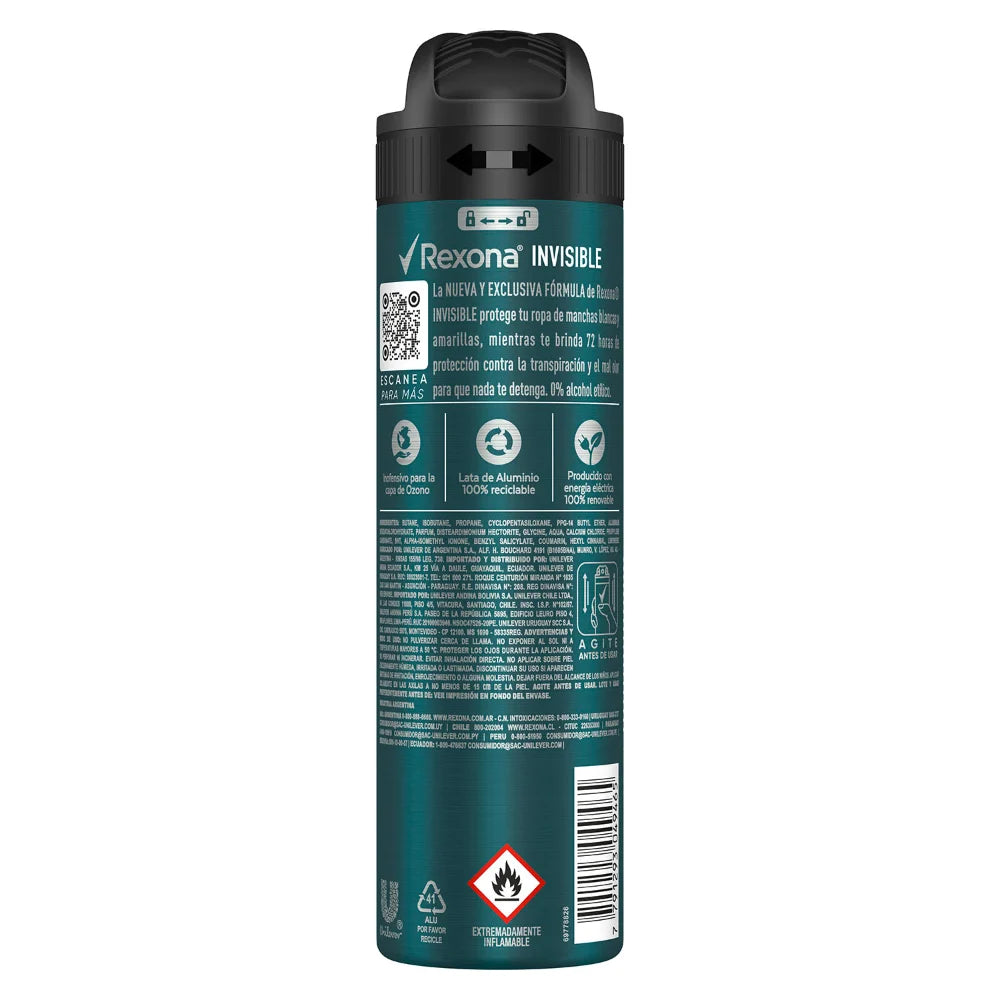 Antitranspirante en Aerosol Rexona Men Invisible 150 ml