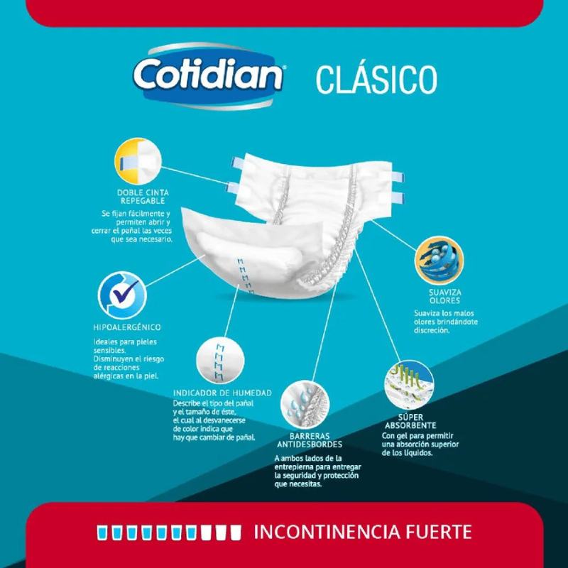 Pañales Cotidian Clásico M - 36 unidades