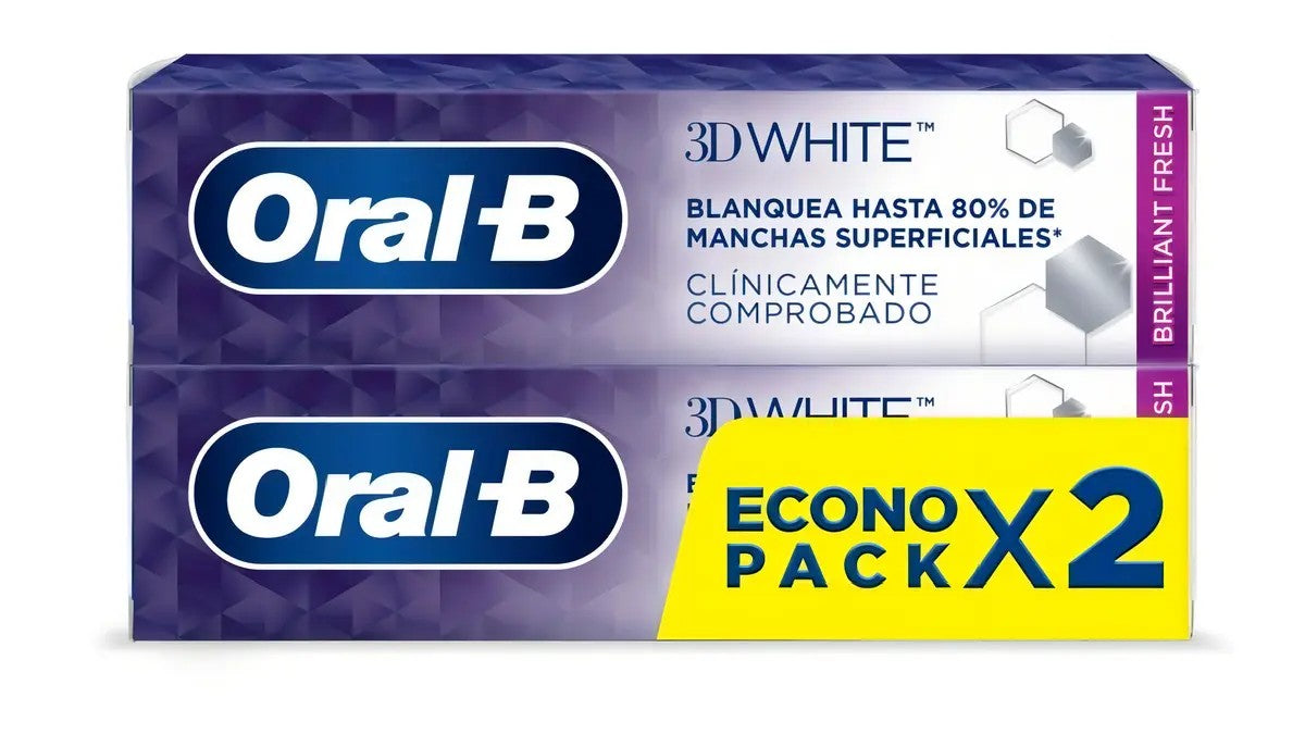 Pack Pasta Dental Oral-B 3D White 100gr - 2 unidades