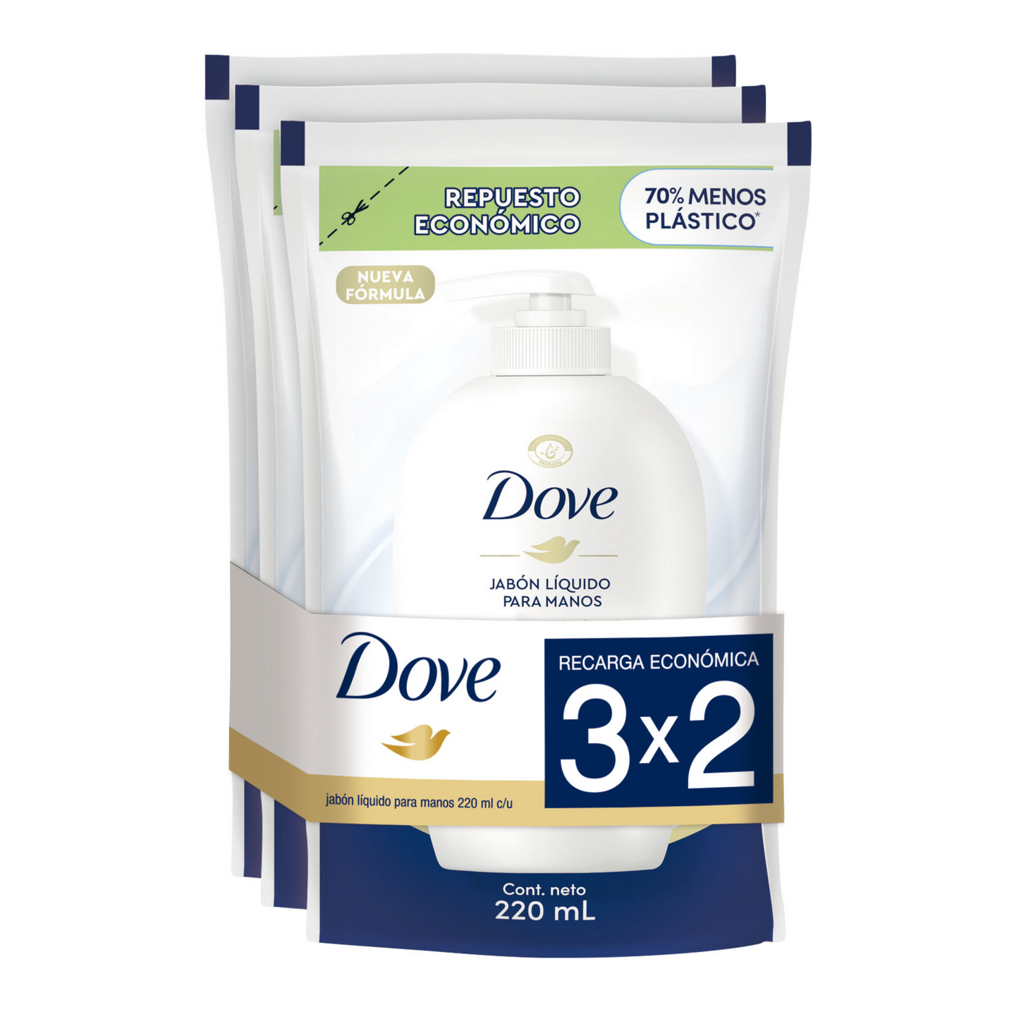 Jabón liquido para manos recarga economica 3x2