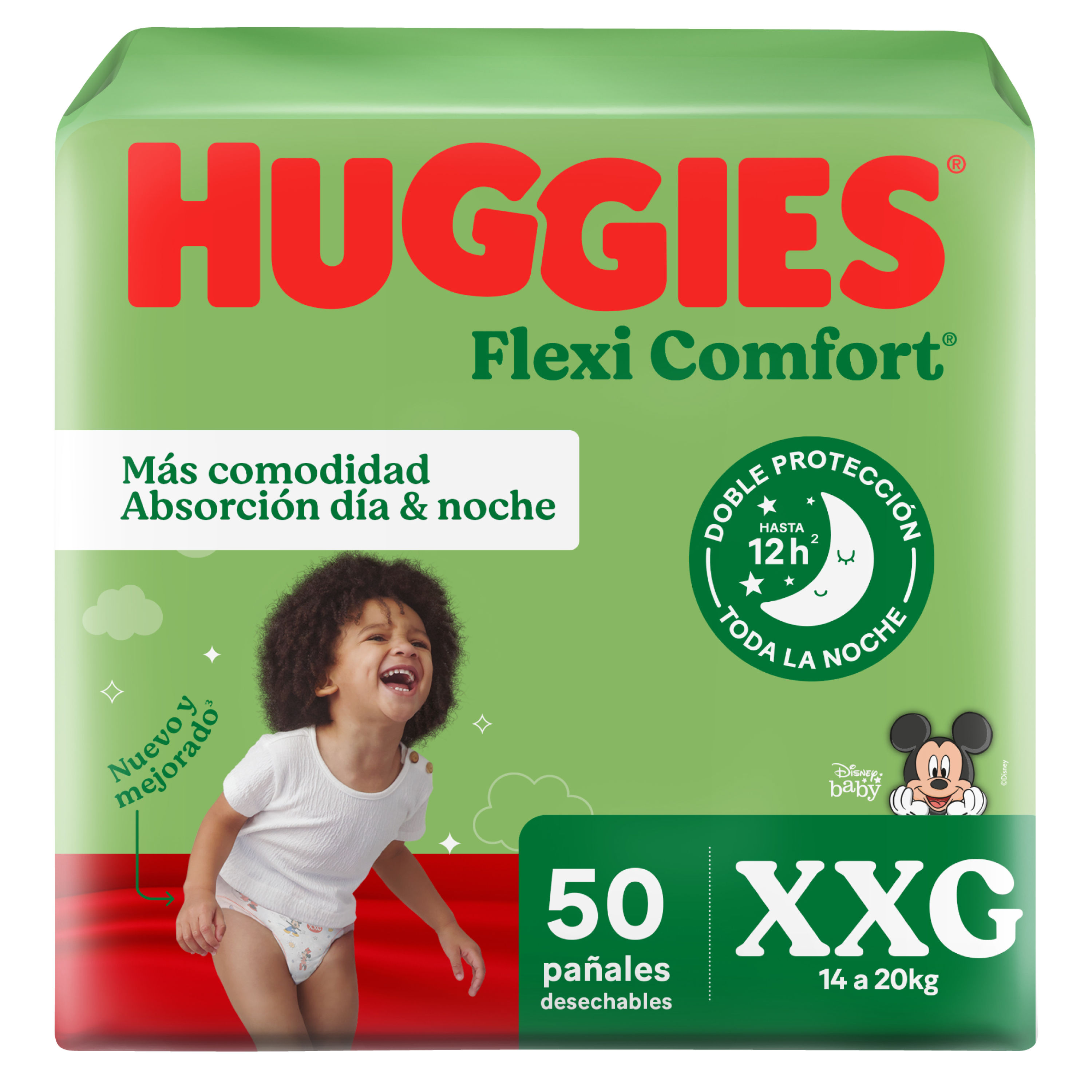 Pañales Huggies Flexi Comfort Talle XXG 50 Unidades + Toallitas de REGALO