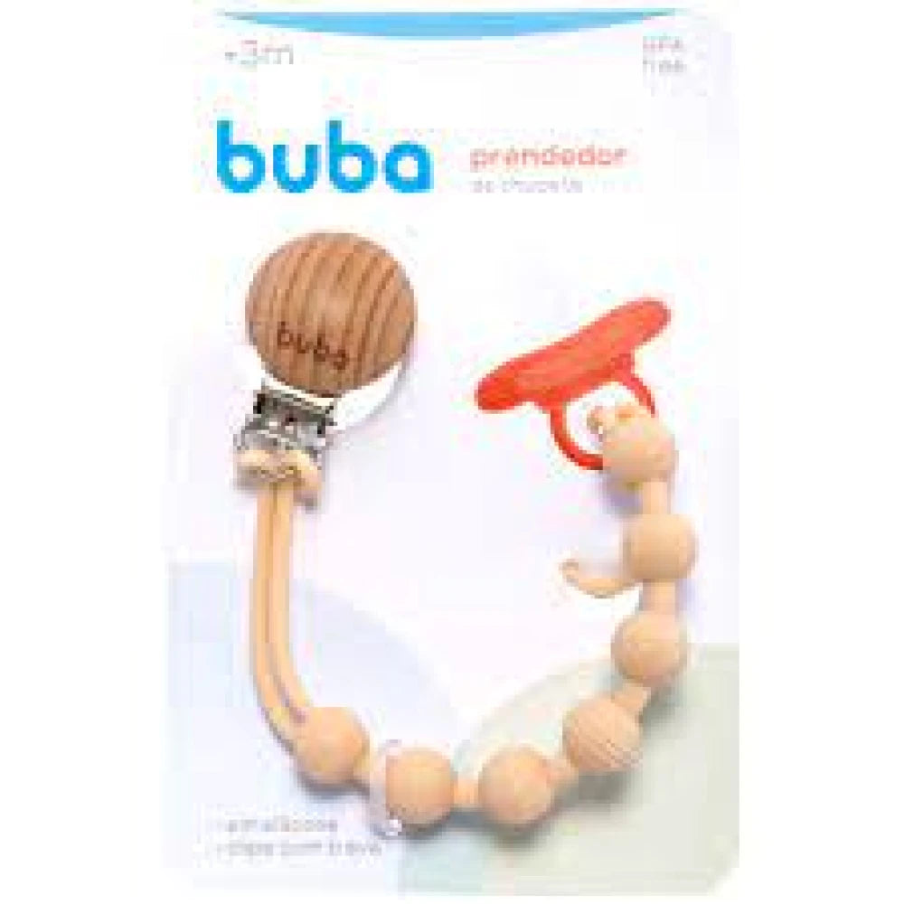Prendedor de Chupete Bambú Silicona BUBA - Beige