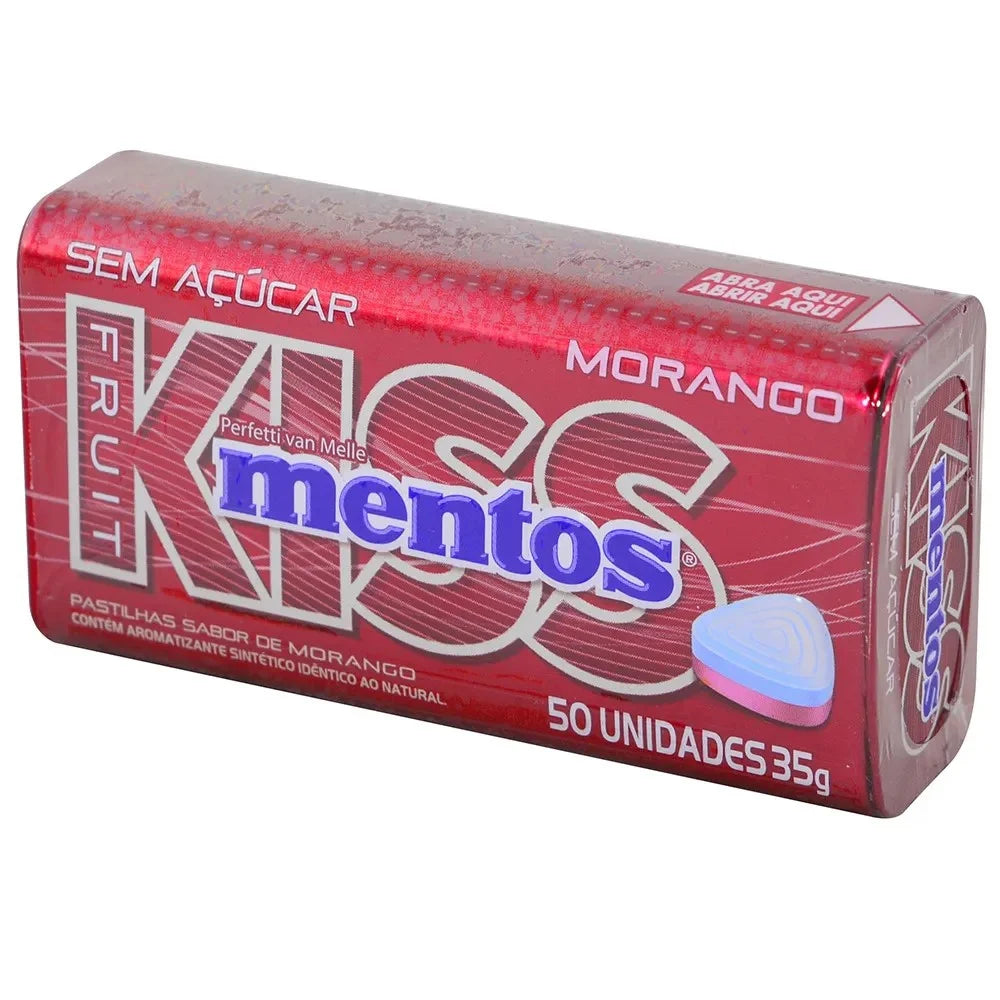 Caramelos de Menta sin Azúcar Mentos Kiss Frutilla 35g