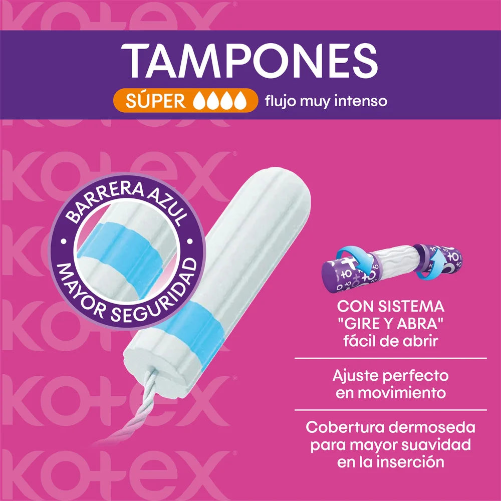 Tampones Kotex Digital Super 12 Unidades.