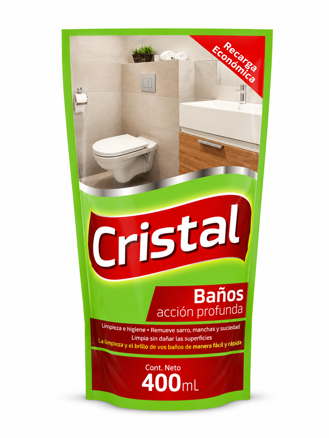Doypack Cristal Repuesto Baño 400ml