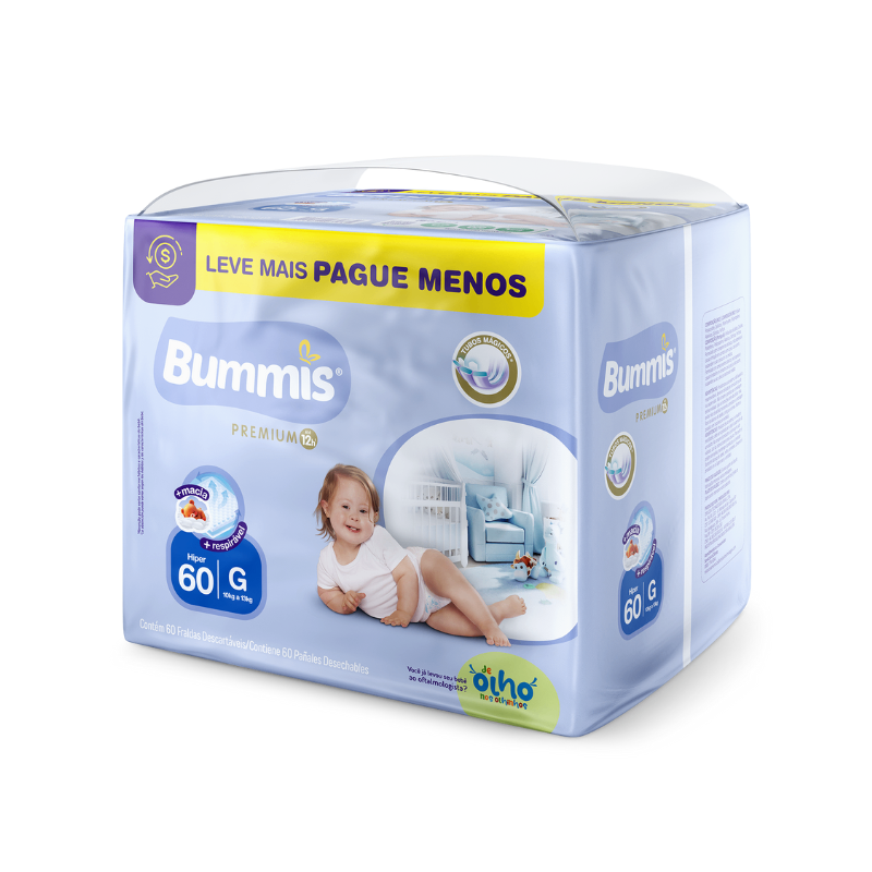 Pañales Bummis Premium Talle G – 60 Unidades