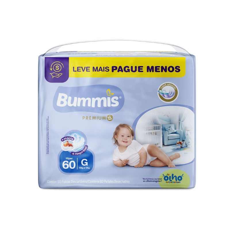 Pañales Bummis Premium Talle G – 60 Unidades