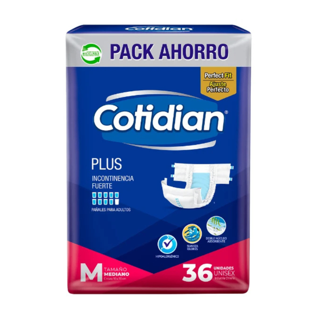 Pañales Cotidian Plus M - 36 unidades