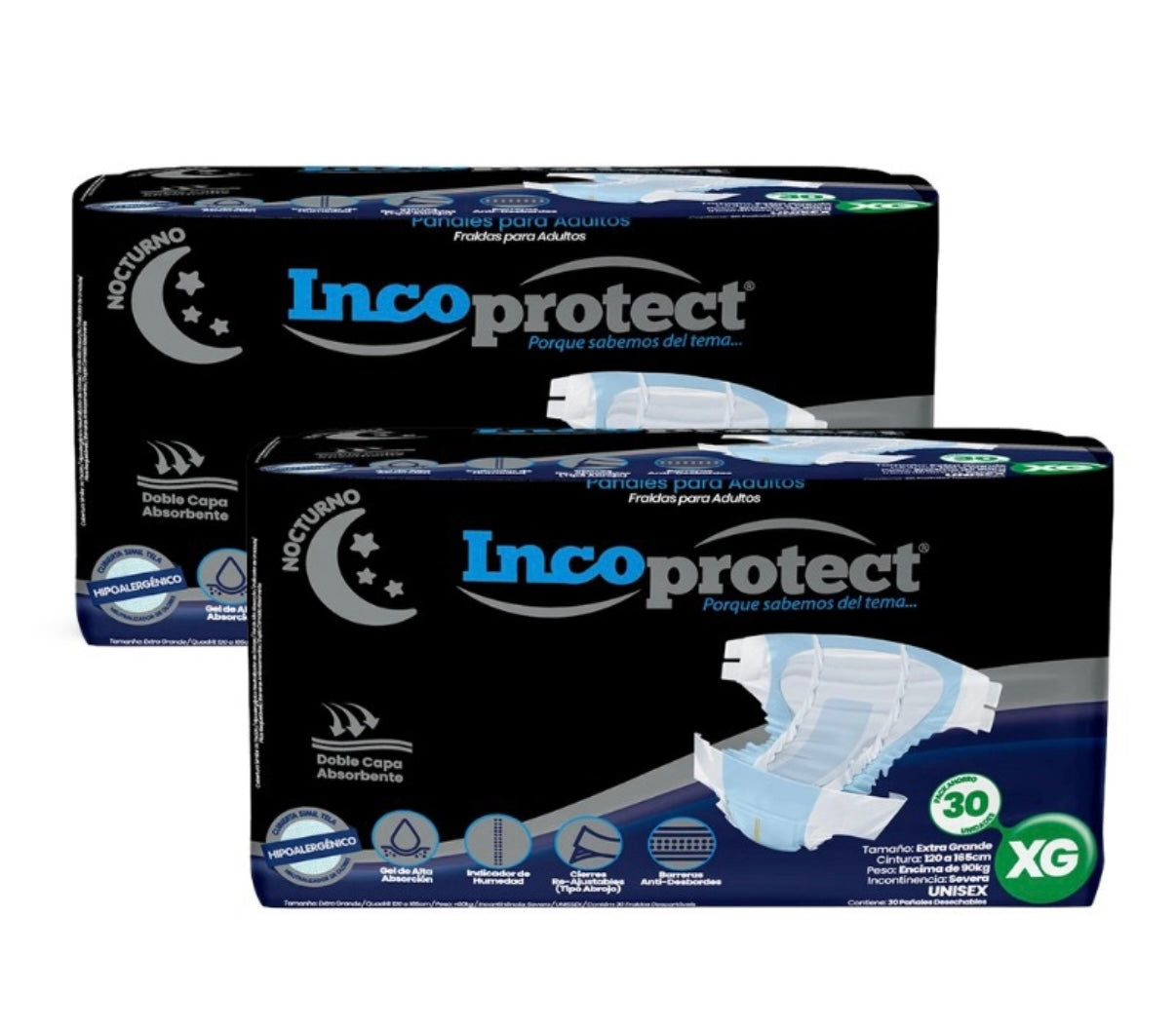 Pañales para Adultos Nocturnos Incoprotect XG - 60 Unidades
