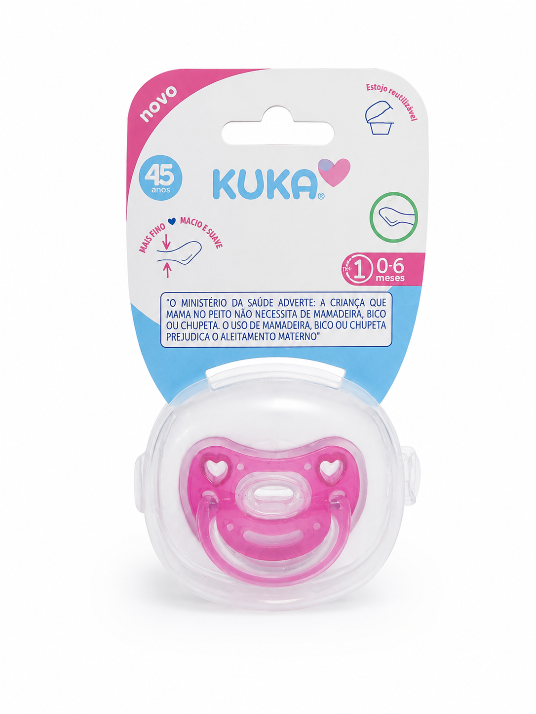 Chupete Elegance Plus Anatómico Kuka Con Estuche Rosa T1