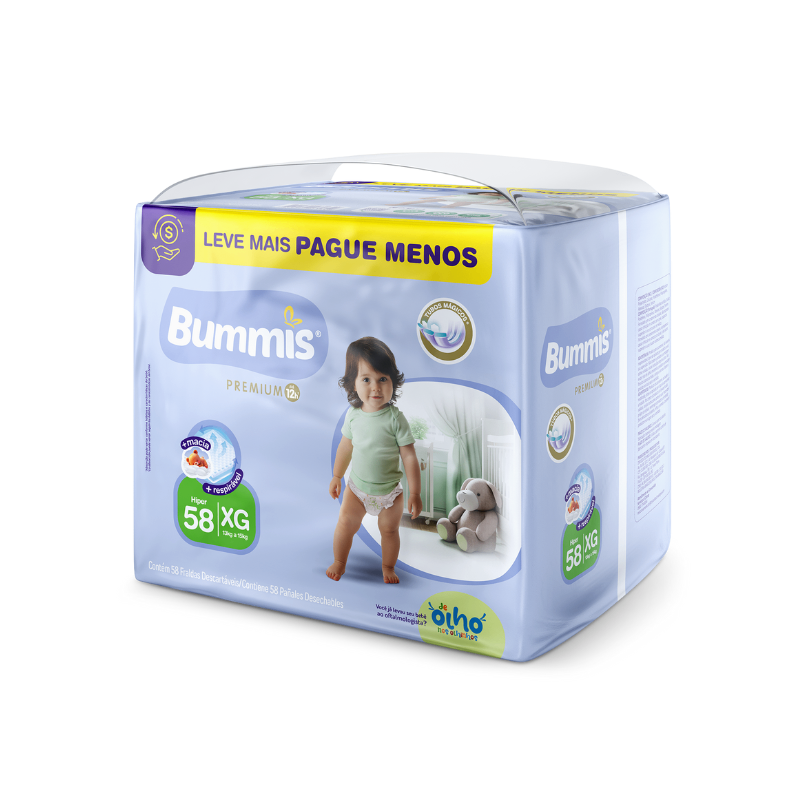 Pañales Bummis Premium Talle XG – 58 Unidades