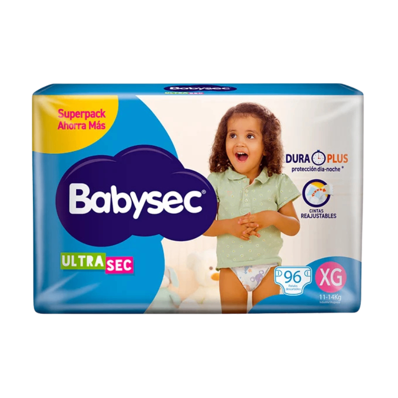 Pañales Babysec Ultra XG - 96 unidades