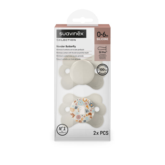 Pack 2 Chupetes Suavinex 0-6M Beige