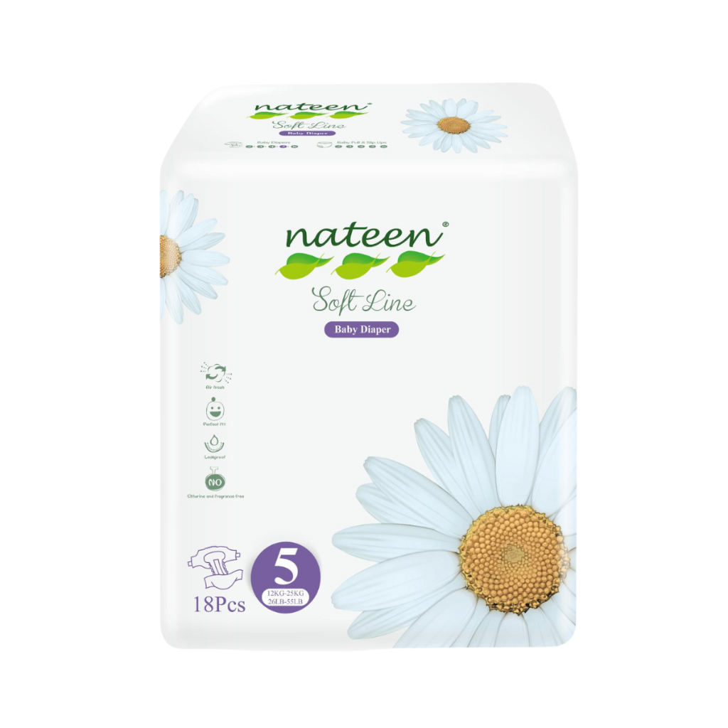 Pañales Ecológicos Nateen Soft Line XXG Talle 5 - 18 unidades