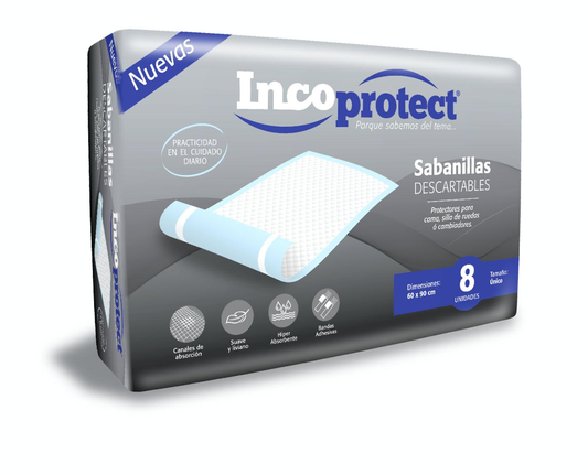 Sabanillas Descartables Incoprotect 8 unidades