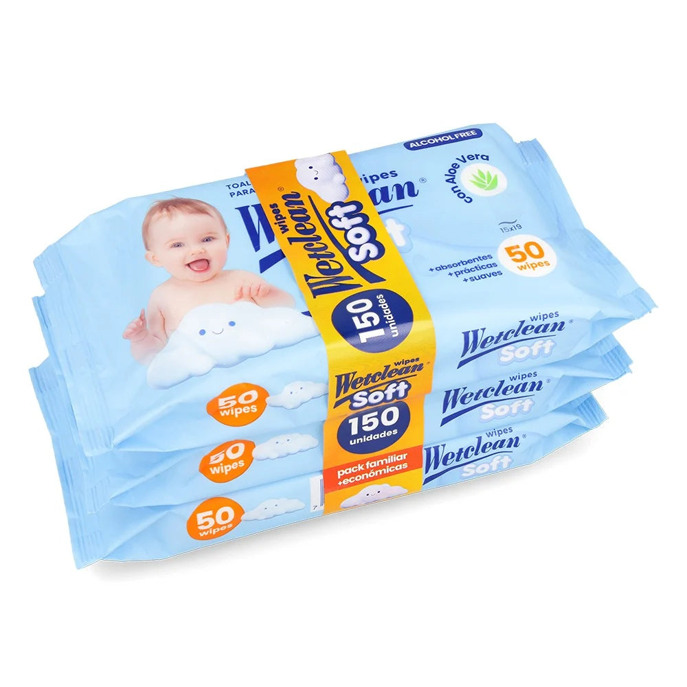 Toallitas Húmedas Wetclean Soft 150 Unidades
