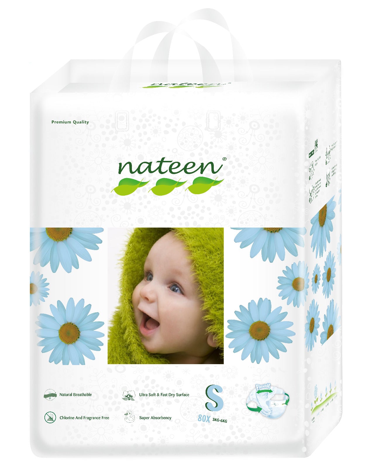 Pañales Ecológicos Nateen Premium P - 80 unidades