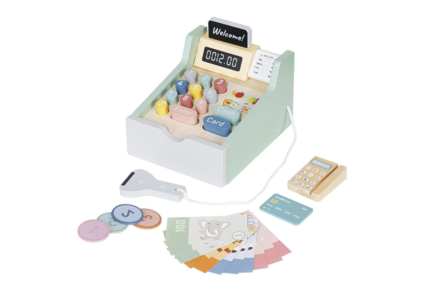 Caja Registradora de Madera Montessori x19 Piezas - Polar B