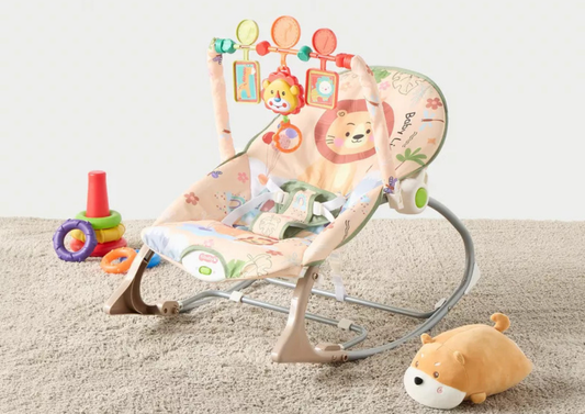 Silla Mecedora 3 en 1 para Bebé con Vibración y Juguetes - León