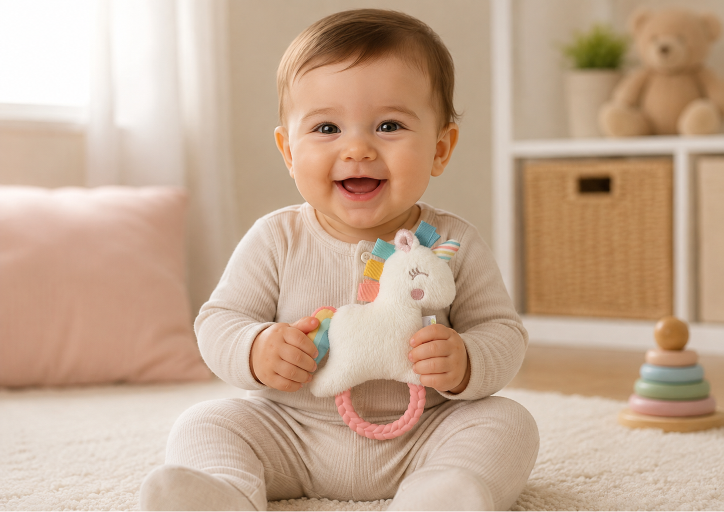 Sonajero de Peluche con Agarre - Unicornio