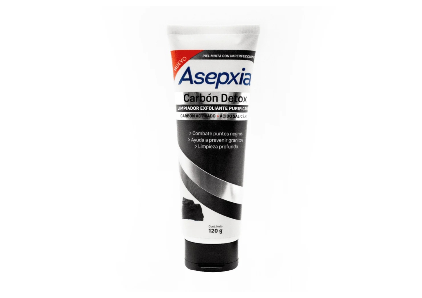 Gel Exfoliante Asepxia con Carbón 120 Gramos