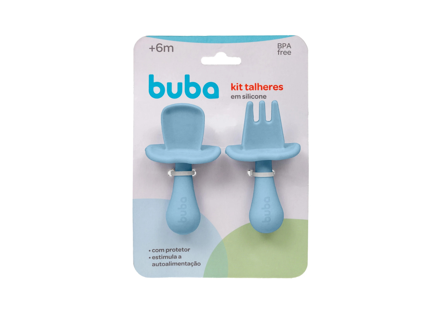 Set x2 Cubiertos de Entrenamiento con Tope Celeste