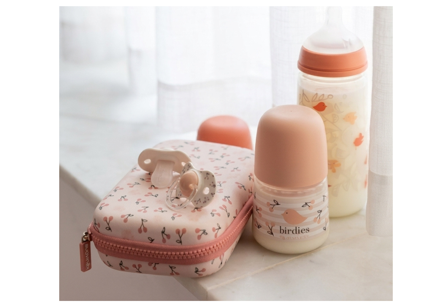 Pack x2 Chupetes Fisiológicos 0-6M Suavinex Rosa - Birdies