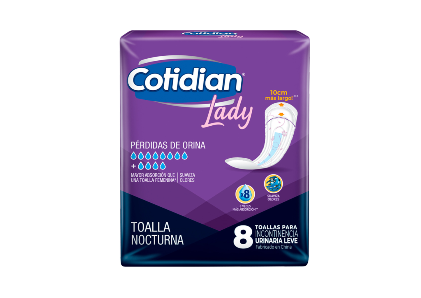 Protector Noche Cotidian Lady - 8 unidades