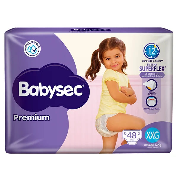 Pañales Babysec Premium XXG - 48 Unidades