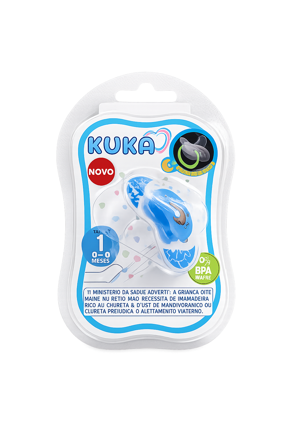 Chupete Brilla en la Oscuridad Anatómico (0 - 6 meses) Azul Kuka