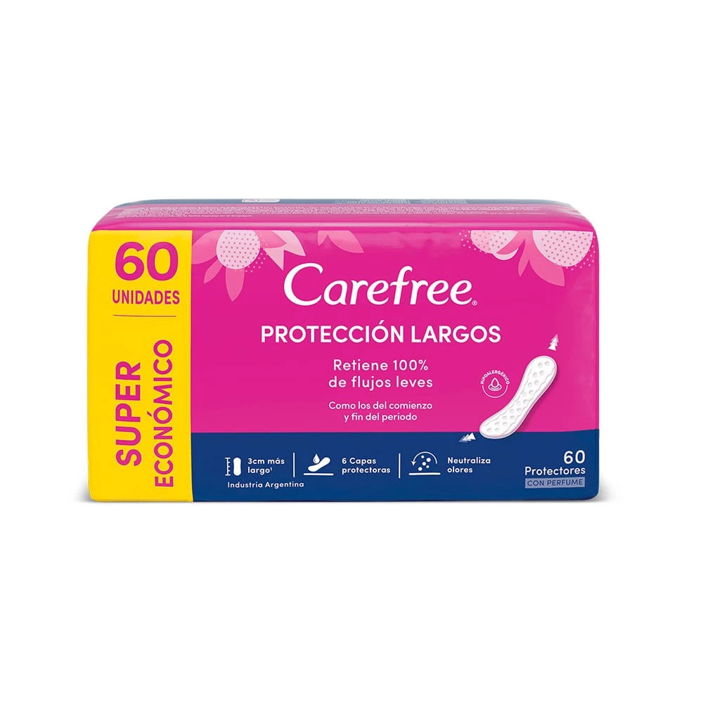 Protectores Largos Carefree - 60 Unidades
