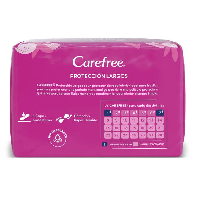 Protectores Diarios Carefree Largos - 20 Unidades