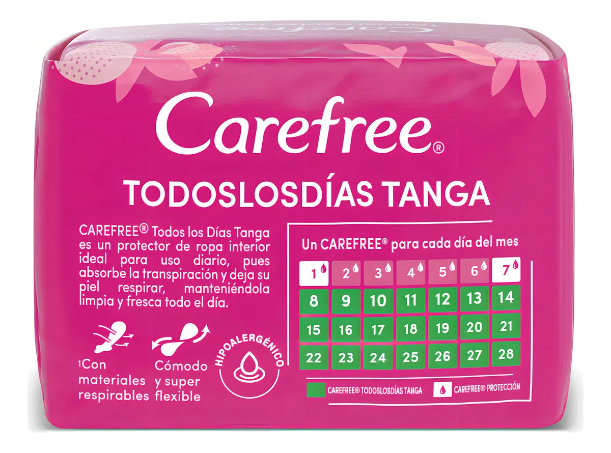 Protectores Diarios Carefree Todos los Dias Tanga 20 unidades