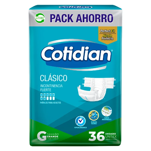 Pañales Cotidian Clásico G - 36 unidades
