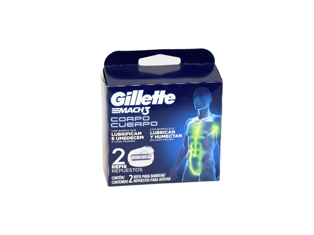 Repuesto Máquina Afeitar GILLETTE Mach 3 Cuerpo x 2 Unidades