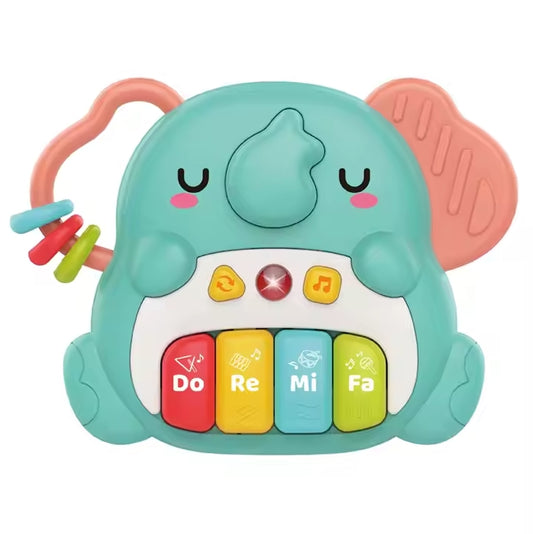 Piano Musical Interactivo Elefante para Bebé con Luces, Sonidos y 4 Modos de Juego