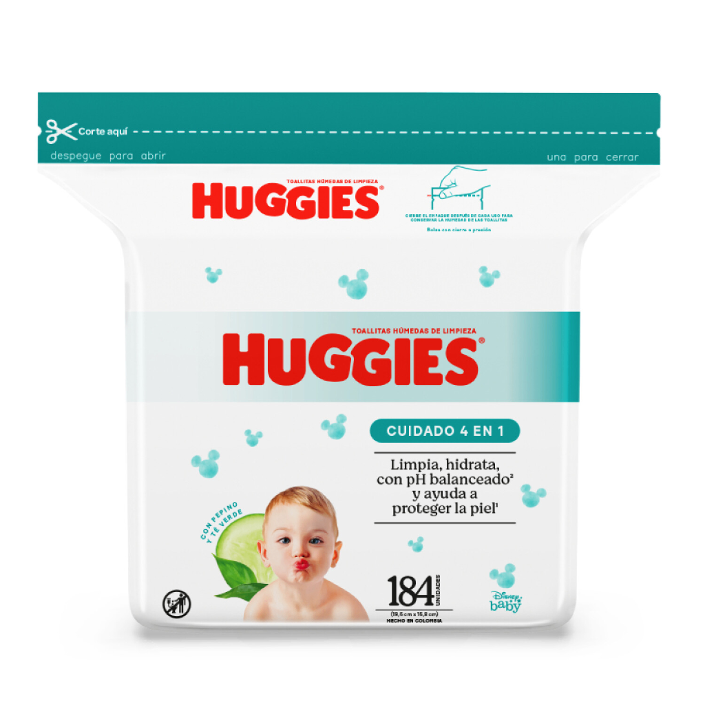 Toallitas Húmedas Huggies Cuidado 4 en 1 - 184 Unidades