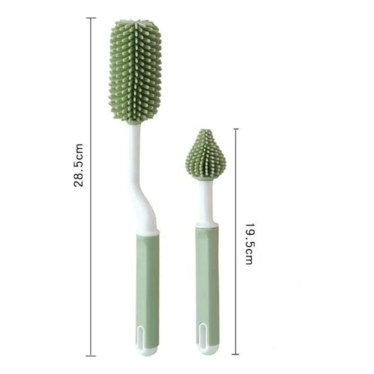 Cepillo Silicona Limpia Mamadera Verde