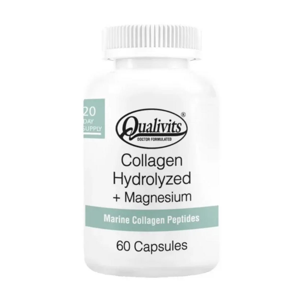Colágeno Hidrolizado 400 mg + Magnesio 100 mg Qualivits - 60 Cápsulas