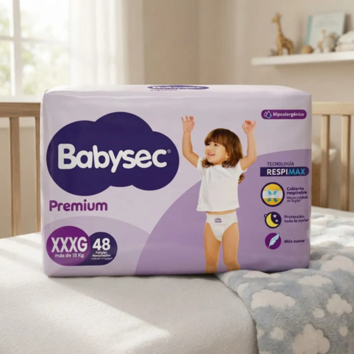 Pañales BabySec Premium XXXG - 48 pañales