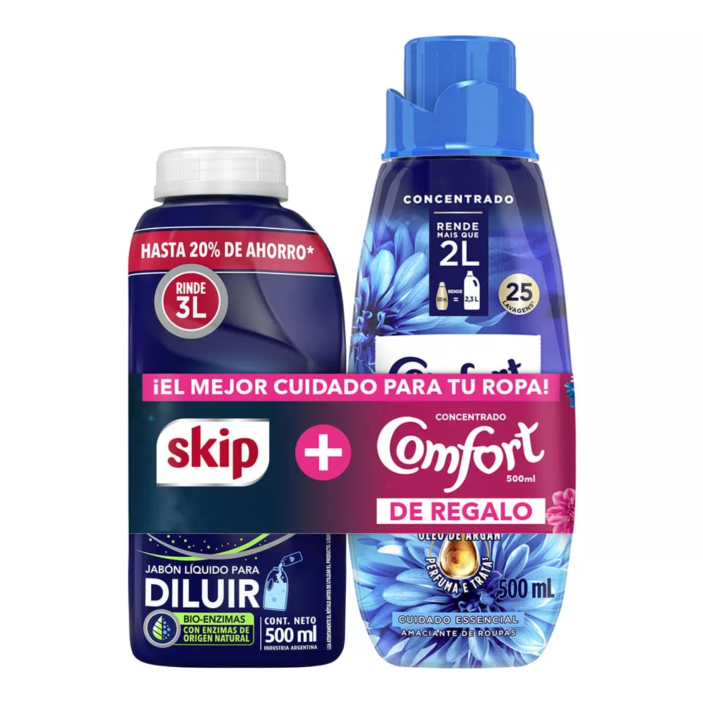 Pack Jabon Liquido Skip Deluxe + Suavizante Comfort 2 L